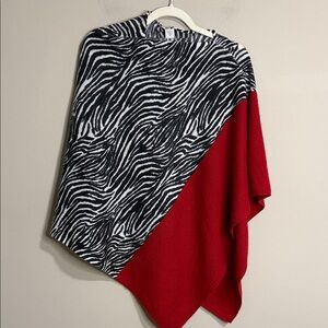 Kinross Black and White Zebra Print Cashmere